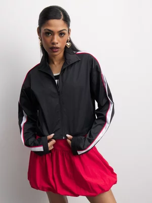 The FIX Women's Black Taslon Zip-Thru Co-Ord Jacket