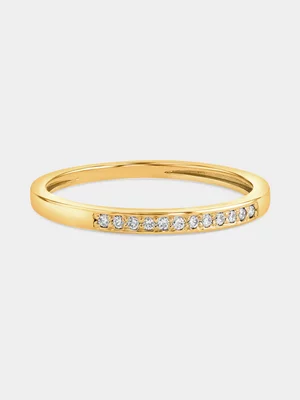 Yellow Gold Diamond Channel Anniversary Ring 