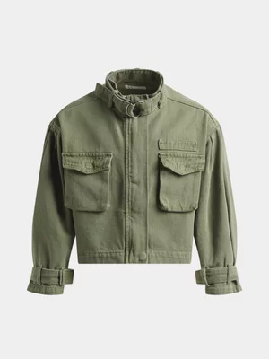 Girls Woven Cargo Jacket