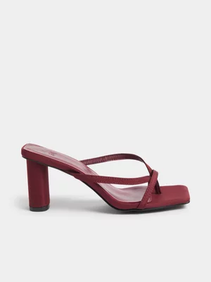 Jet Women's Burgundy Textile Block Heel Sandal