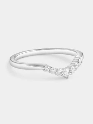 Sterling Silver Lab Grown Diamond Wishbone Anniversary Ring