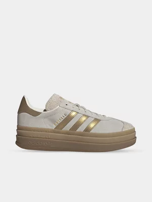 adidas Originals Women's Gazelle Bold Cream/Gold Sneaker