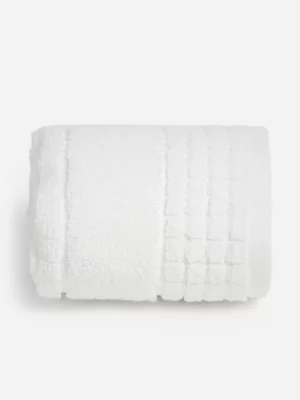 Jet Home White Jacquared Guest Towel