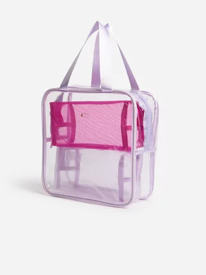 Colours Limited - Cosmetic Bag - 3pc - Purple/Holographic