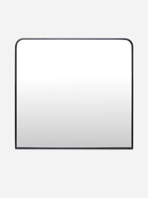 Black Framed Flat Arch Mirror 75 x 70cm