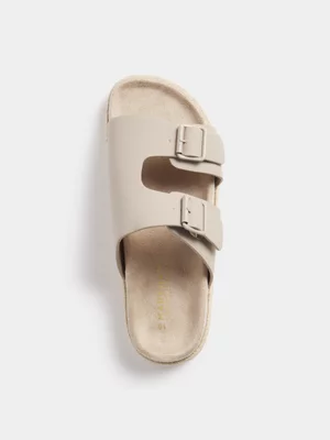 Markham Men's Double Buckle Beige Sandals