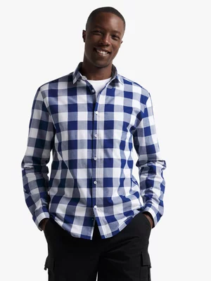 Exact Men's Navy & White Checked Shirt