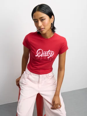 The FIX Women's Red Dirty Graphic Top