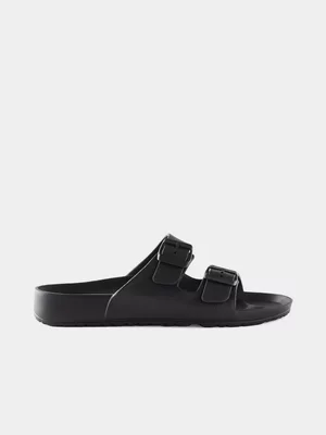 Men's Cotton On Black Eva Double Buckle Slides