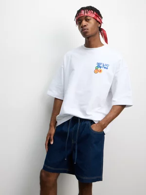 The FIX Men's Indigo Wash Denim Pull On Shorts