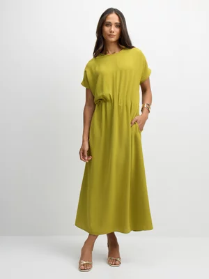 Exact Women's Green Cinched Waist Dress 