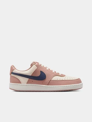Nike Womens Court Vision Next Nature Pink/Midnight Navy Sneakers 