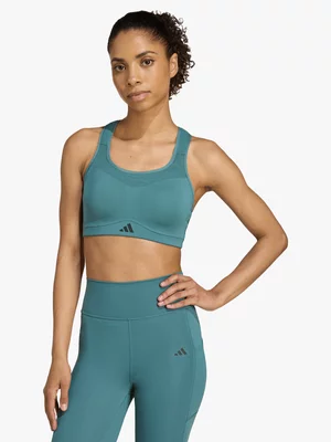 adidas Womens TLRD Impact Teal Sports Bra