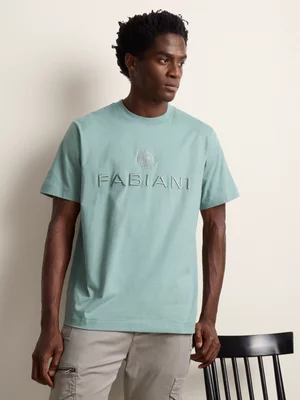 Fabiani Men’s Mint Green Embroidered Logo T-Shirt