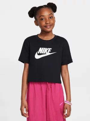 Nike Girls Sportswear Futura Black Crop Tee
