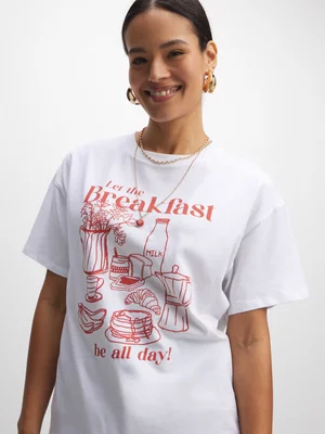 Exact Women's White Graphic T-Shirt 