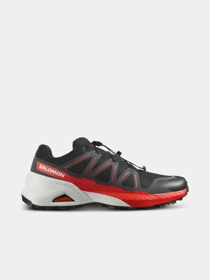 Salomon Mens Speedcross Peak Black/Red Trail Running Shoes 