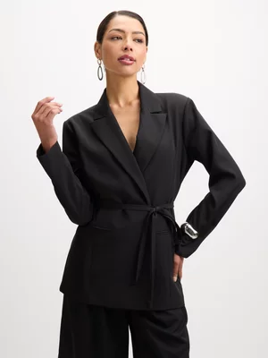 Exact Women's Black Belted Blazer 