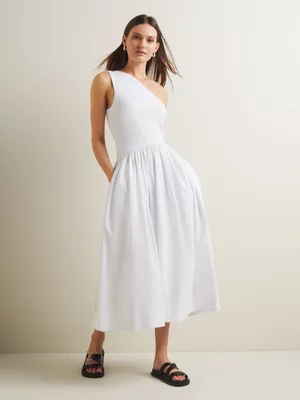 Women's Iconography One Shoulder Combo Fabric Dress