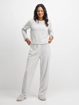 Exact Women's Grey Rib Sleepwear Set
