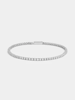 Sterling Silver 2.00ct Lab Grown Diamond Round Tennis Bracelet  