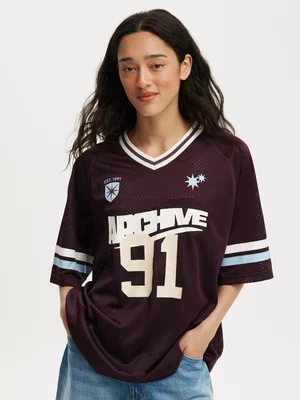 Women's Cotton On Burgundy The Raglan Graphic Jersey T-shirt