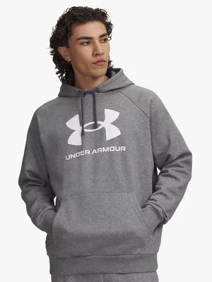 Under Armour Mens Rival Fleece Grey/White Hoodie