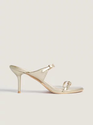 Women's Iconography Double Buckle Heel Gold