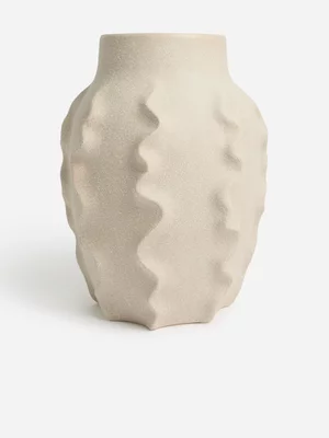 Jet Home Taupe XL Frill Urn Vase