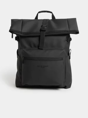 Relay Jeans Men's Engineered Rubberised Black Backpack