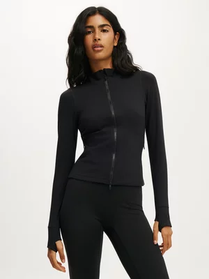 Women's Cotton On Active Black Ultra Soft Zip Through Jacket