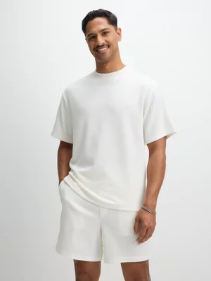 Exact Men's White Textured Shorts