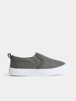 Jet Younger Boys Grey Slip On Sneakers