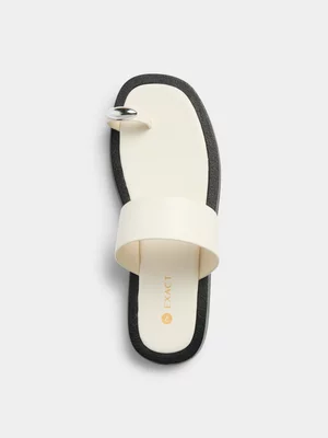 Exact Women's White Toe Post Sandals 
