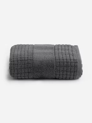 Jet Home Charcoal Jacquared Hand Towel