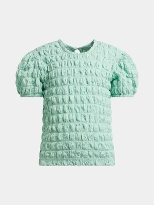 Exact Older Girl's Green Bubble Top