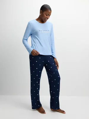 Jet Women’s Blue & Navy Life Is A Dream DTY Pyjama Set
