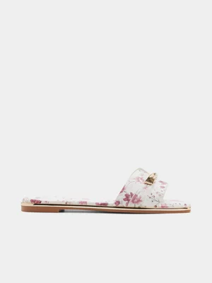 Women's ALDO Darlina White Combo Flat Sandals