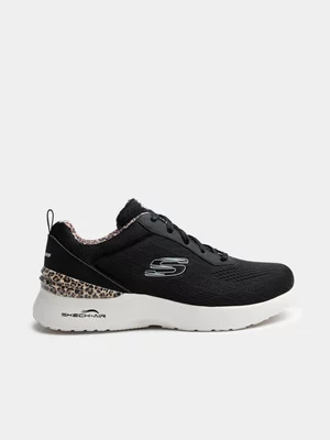 Women's SKechers-Air Dynamight-Wild Lead Black/White Sneaker