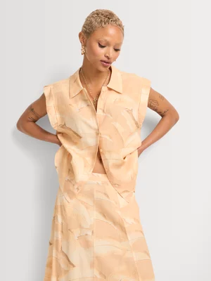 Turn up Cap Sleeve Shirt 