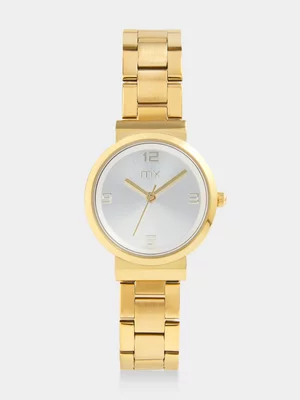 MX Gold Plated Silver Tone Dial Bracelet Watch 