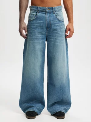 Men's Cotton On Blue Super Baggy Balloon Jeans