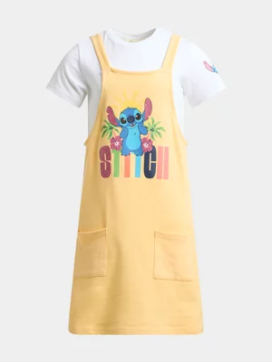 Jet Older Girls Yellow Stitch Pinafore