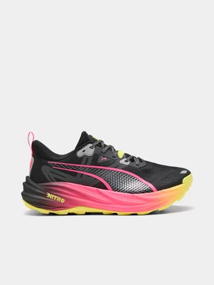 Puma Womens Voyage Nitro 4 Black/Pink/Lemon Running Shoes 