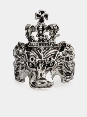 Redbat Unisex Lion Silver Ring