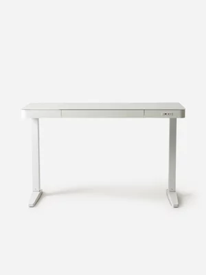 Chesrae Electric Office Desk With Charger White