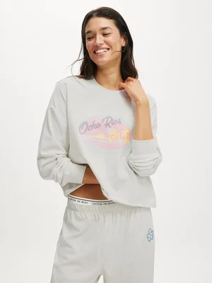 Women's Cotton On Grey Departure Lounge Cropped Top