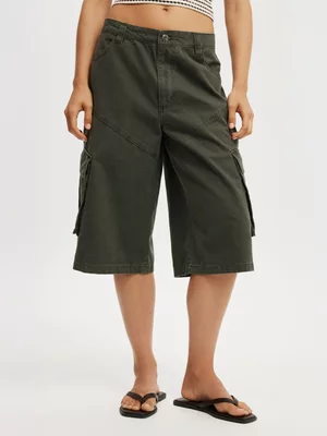 Women's Cotton On Green Long Cargo Jorts