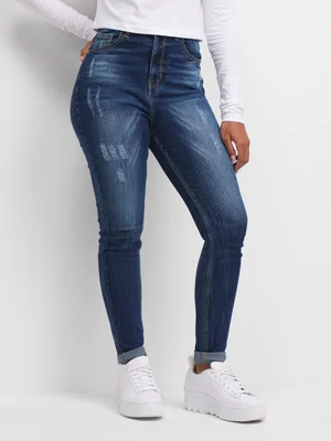 Redbat Women's Dark Wash High Rise Super Skinny Jeans