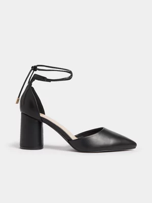 Exact Women's Black Ankle Strap Heels